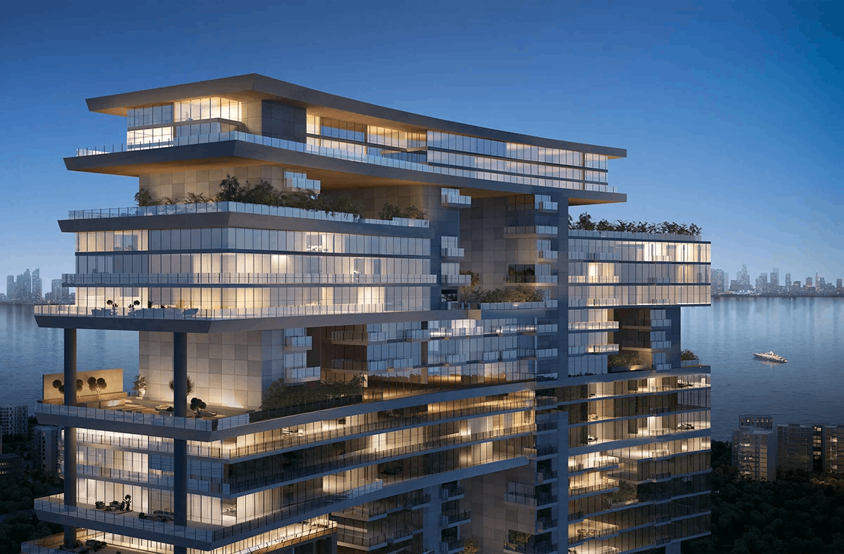 Radiant Marina Towers tower entrance with landscaped gardens and premium residential appeal.png