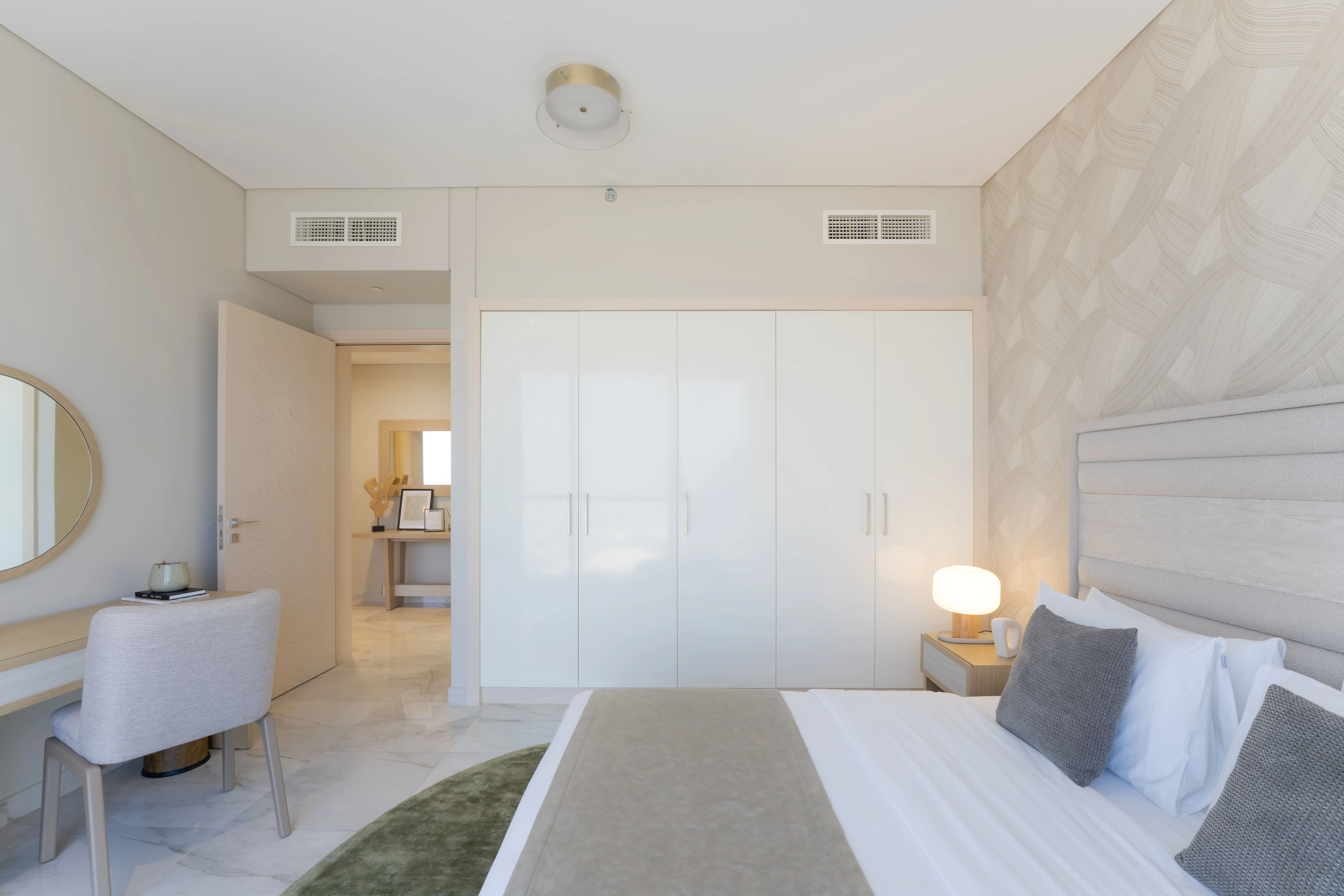 Stylish bedroom interior at Leaf Tower designed for modern urban living.