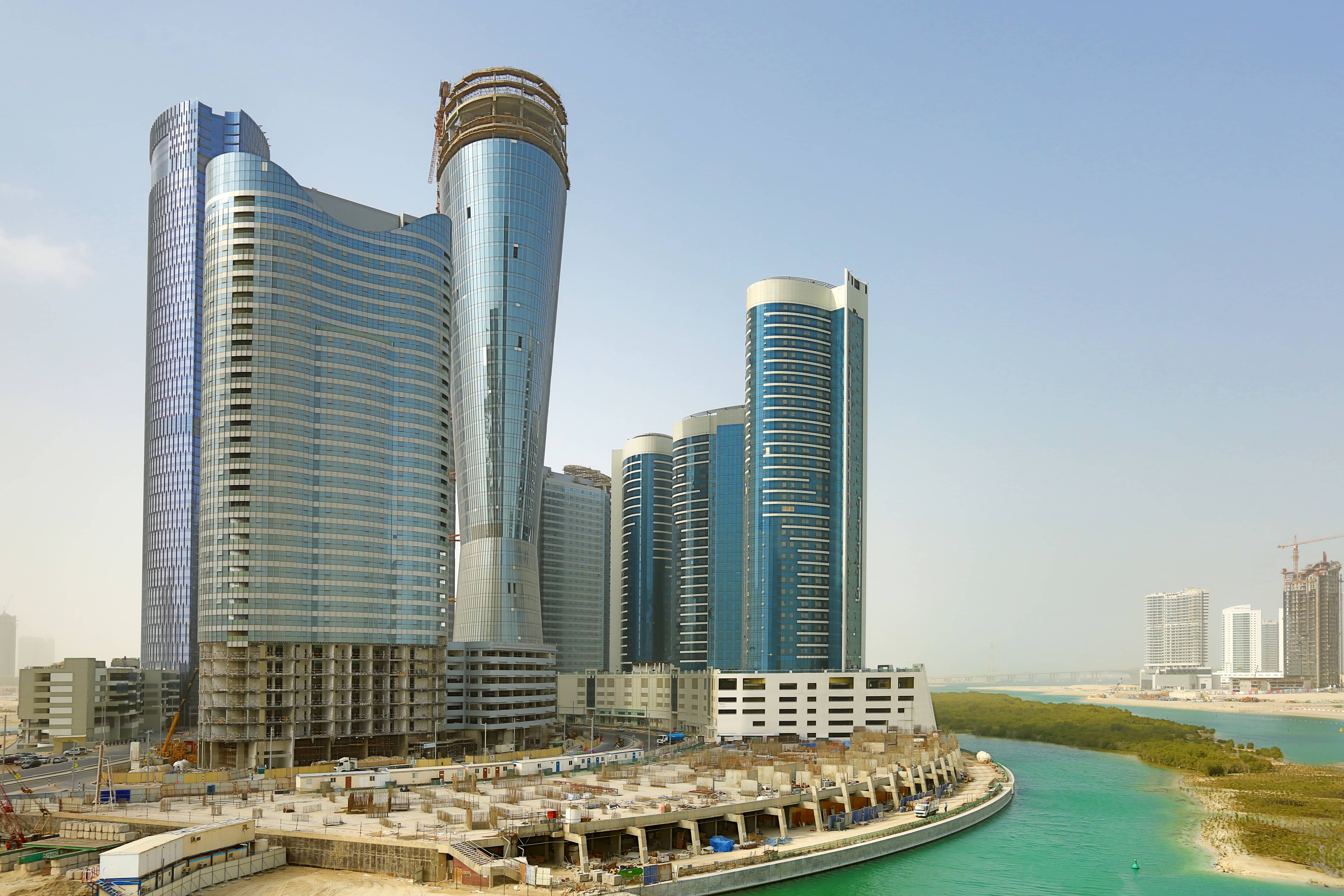 Elegant high-rise facade of Hydra Avenue Abu Dhabi overlooking the vibrant Al Reem Island waterfront community