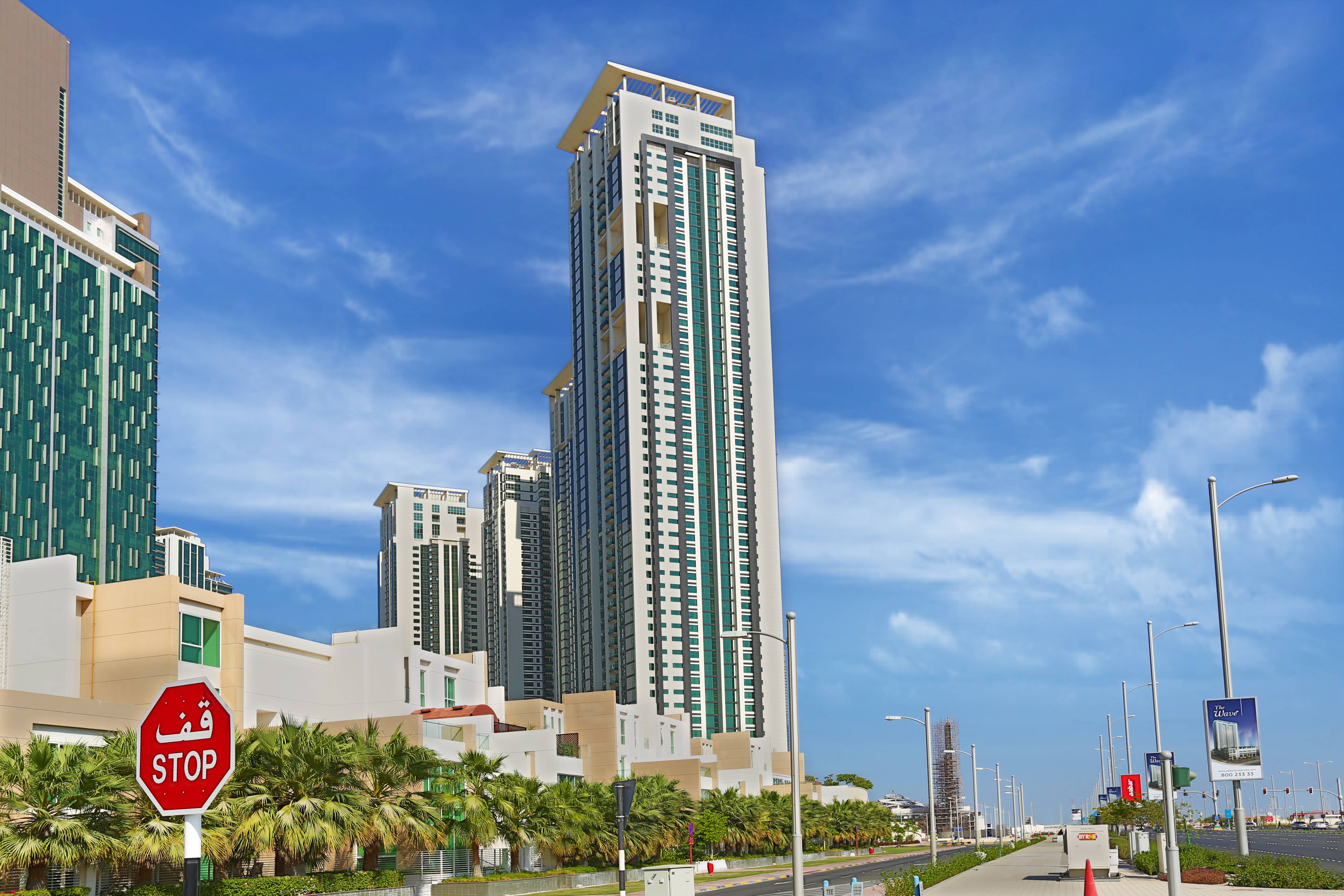 Marina Blue Tower in Marina Square, Al Reem Island, Abu Dhabi showcasing luxury waterfront apartments and contemporary residential architecture.